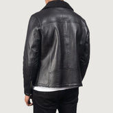 Alberto Shearling Black Leather Jacket